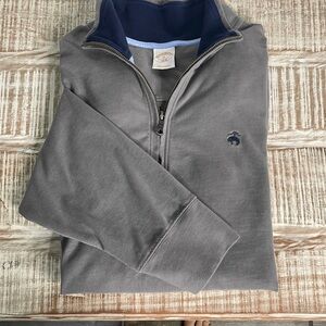 Brooks Brothers Sueded Knit Partial Zip Pullover